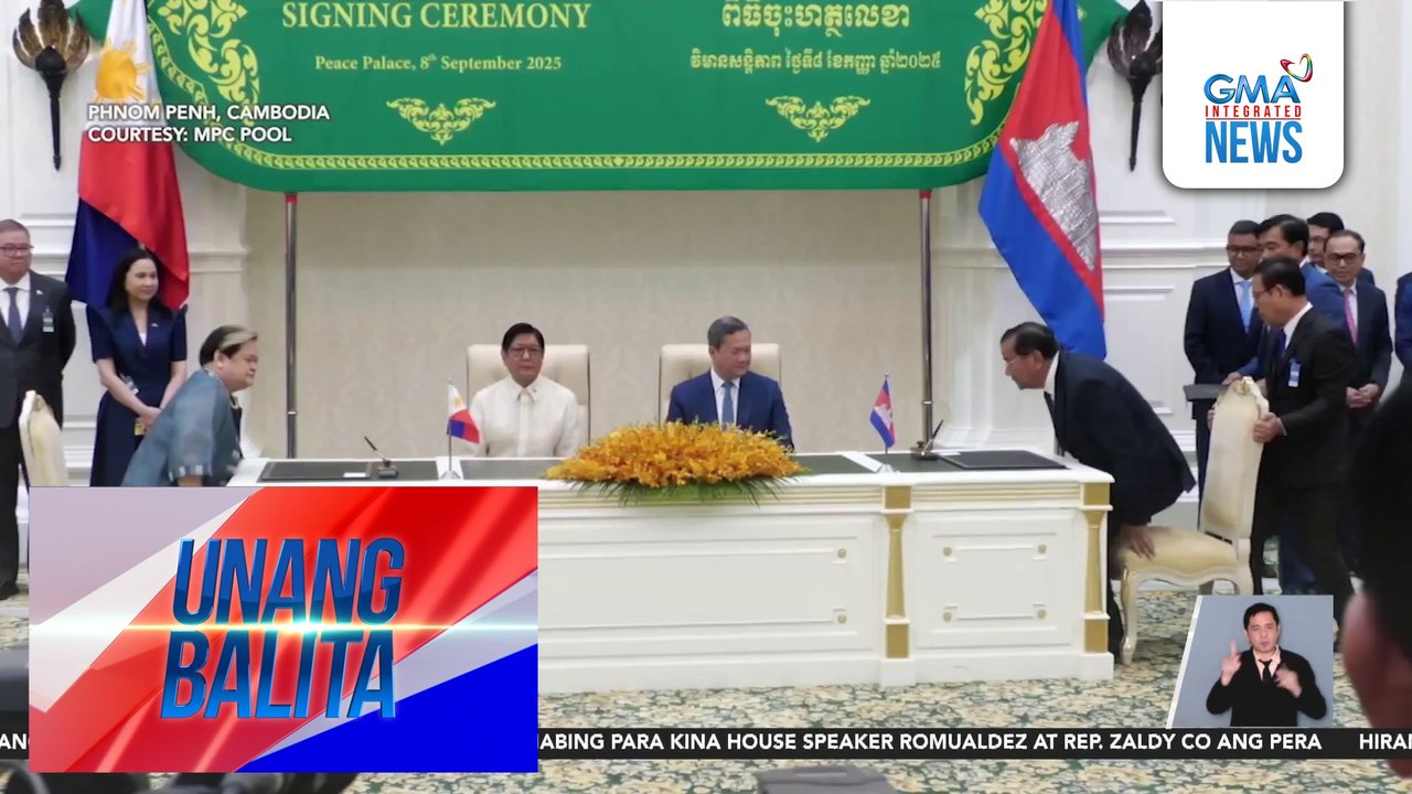 3 kasunduan sa edukasyon, air services, at pagsugpo sa transnational crimes, pinirmahan ng Pilipinas at Cambodia | Unang Balita