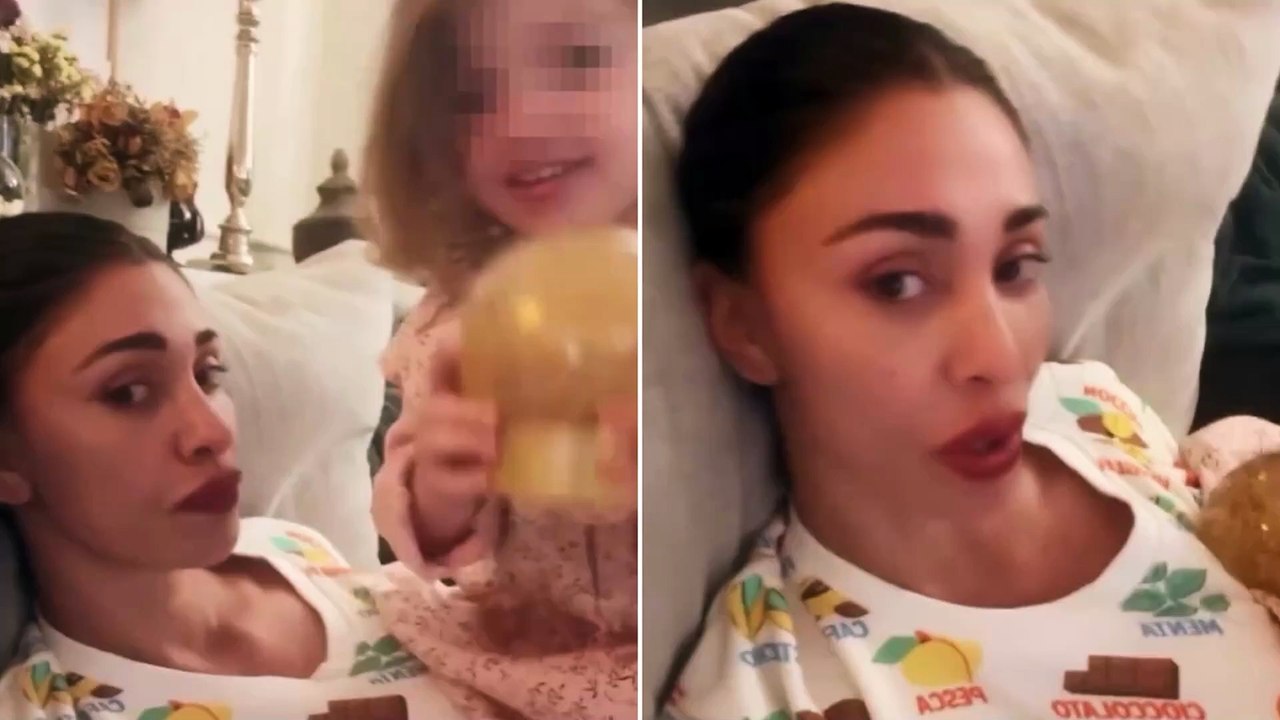 Belen Rodriguez, la battuta della palla con la neve: «Ci verrebbe di darla in testa a qualcuno»