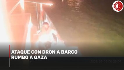 Dron impacta barco de la flotilla rumbo a Gaza en Túnez, denuncian activistas