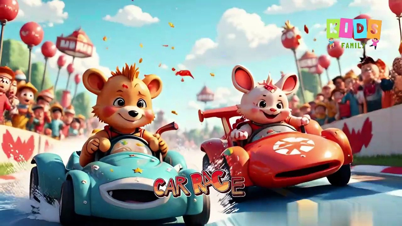 🐰🐢 Fun Animal Race | Cute Animated Animal Racing for Kids | #racing # ...