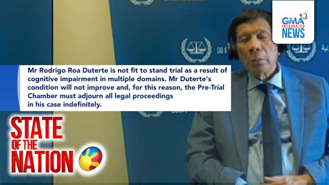 Ex-Pres. Duterte, hindi na umano makaalala kaya hiniling ng kanyang kampo na i-adjourn indefinitely ang lahat ng proceedings | SONA