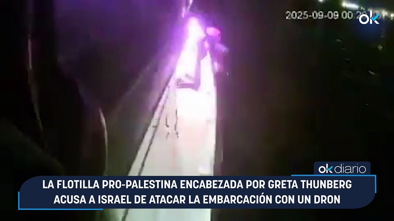 La flotilla pro-Palestina encabezada por Greta Thunberg acusa a Israel de atacar la embarcación con un dron