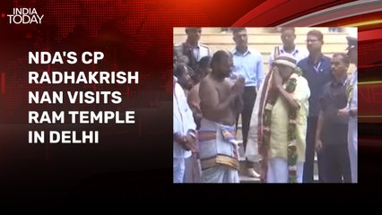 Veep election underway: NDA's CP Radhakrishnan visits Ram temple in Delhi