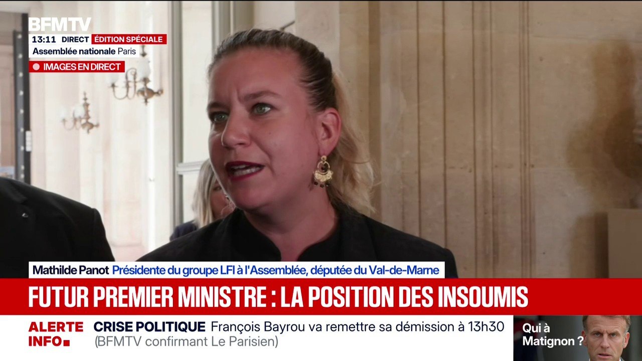 "Nous allons déposer cet après-midi une motion de destitution contre Emmanuel Macron", déclare Mathilde Panot après la réunion LFI