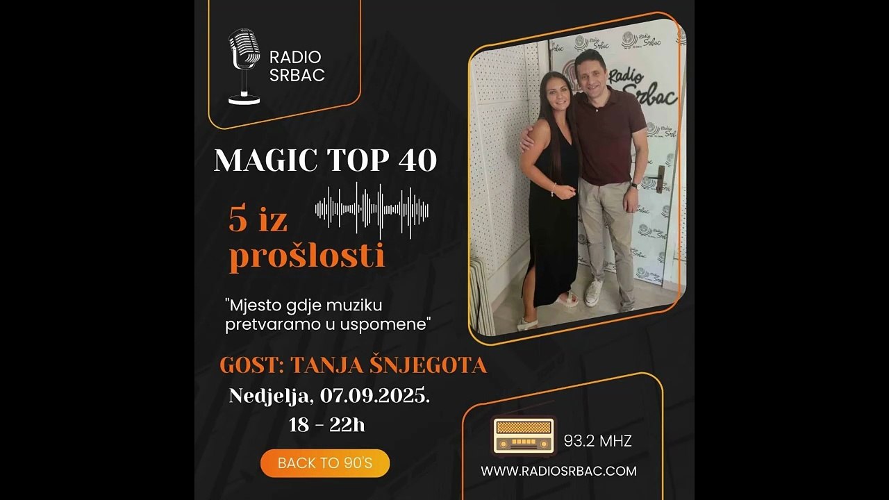 TANJA ŠNJEGOTA | MAGIC TOP 40 | Rubrika "5 iz prošlosti" | 07.09.2025.