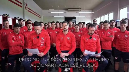 El plantel de Independiente se manifestó tras la sanción de Conmebol