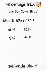 Only Geniuses Can Solve This Percentage Trick! 🔥