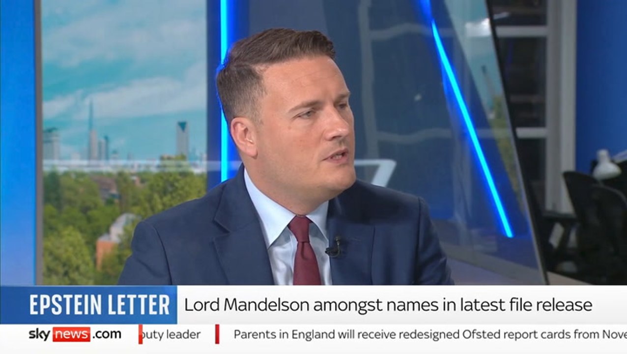 Mandelson ‘not guilty by association’ over Epstein birthday book, Streeting says