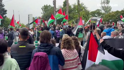 La masiva protesta propalestina en Galicia obliga a adelantar 8 kilómetros la meta de la Vuelta a España