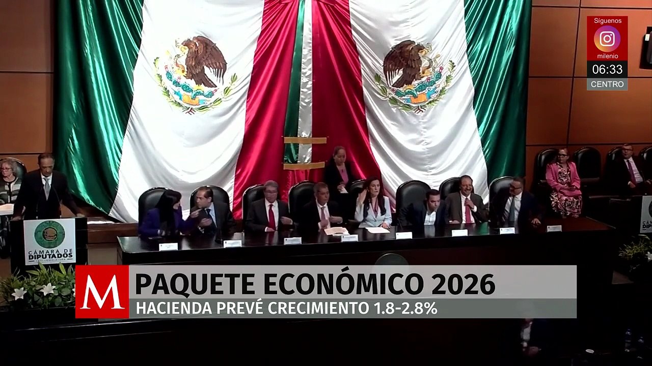 Paquete Económico 2026: México crecerá 2.8% del PIB y recaudará más impuestos