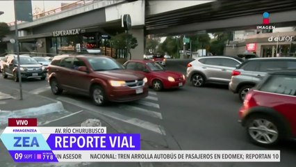 Reporte vial: Así luce esta mañana en Río Churubusco