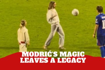 Luka Modrić’s daughter steals the spotlight with her skills after Croatia’s win