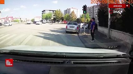 Ankara'da yaya geçidinde bekleyen öğrenci ölümden kıl payı kurtuldu