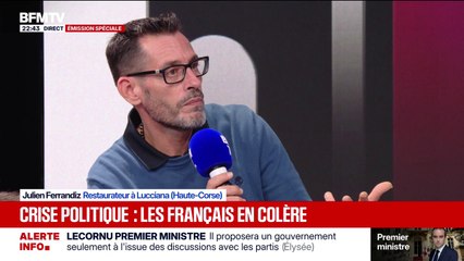 FORUM BFMTV - "Les politiciens là, il faut arrêter votre copinage, arrêtez !", fustige Julien, restaurateur en Haute-Corse