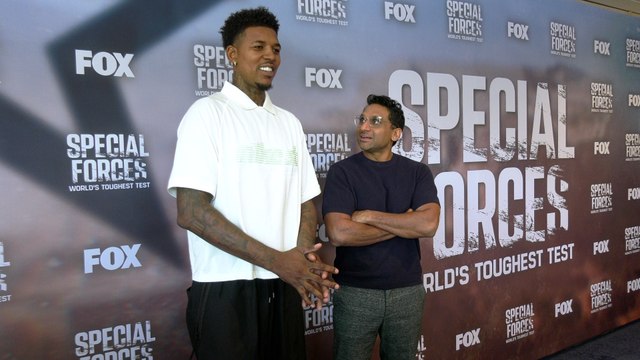 Nick Young and Ravi V. Patel attend the red carpet for FOX's Special Forces: World's Toughest Test event