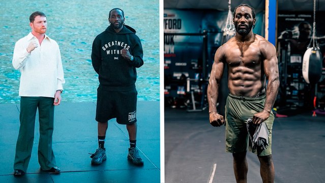 Terence Crawford presume sus músculos a días de la pelea con Canelo Álvarez en Las Vegas