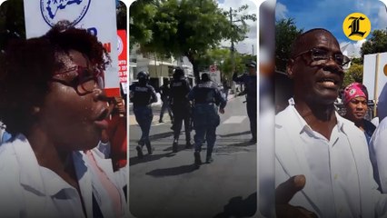 Policías rocían gas pimienta a enfermeras mientras protestaban por reivindicaciones