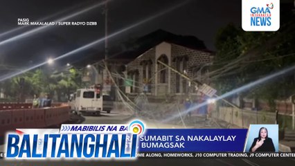 Truck ng basura, sumabit sa nakalaylay na kable; 2 poste, bumagsak | Balitanghali