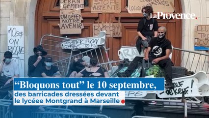 “Bloquons tout” le 10 septembre, des barricades dressées devant  le lycéee Montgrand à Marseille