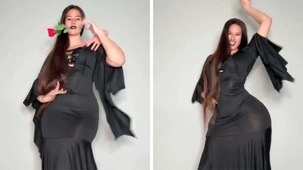 Marie Temara becomes a giant Morticia Addams and drives fans crazy on Instagram