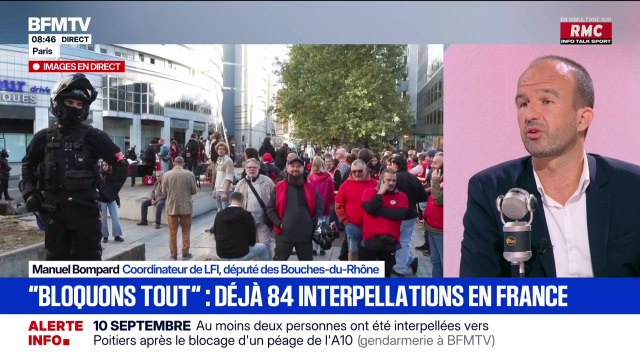 Les Insoumis soutiennent les blocages de lycées mais ne soutiennent pas les initiatives d'affrontements et de violence , assure Manuel Bompard