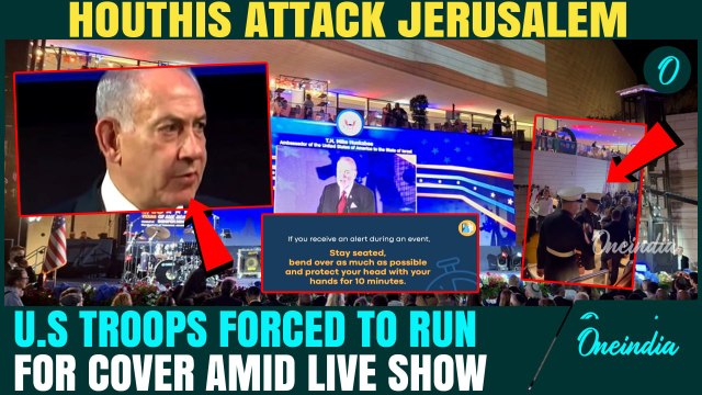 Moment Houthi Ballistic Missiles Attacked U.S Troops in Israel Amid Independence Day Ceremony— Video