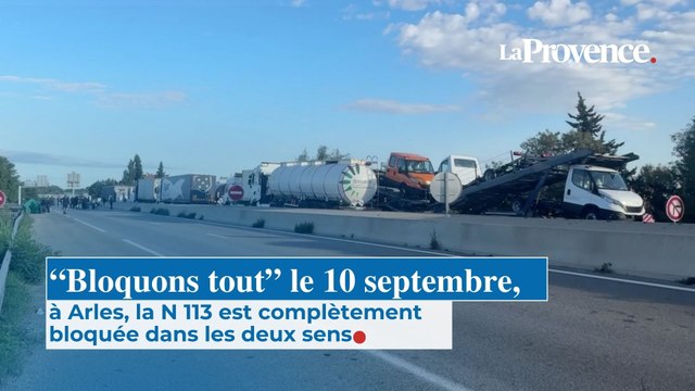 “Bloquons tout” le 10 septembre, à Arles, la N 113 est complètement bloquée dans les deux sens