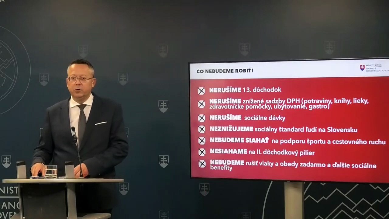 ZÁZNAM: L. Kamenický: Konsolidácia bude obsahovať 22 opatrení v sume 2,7 mld. eur