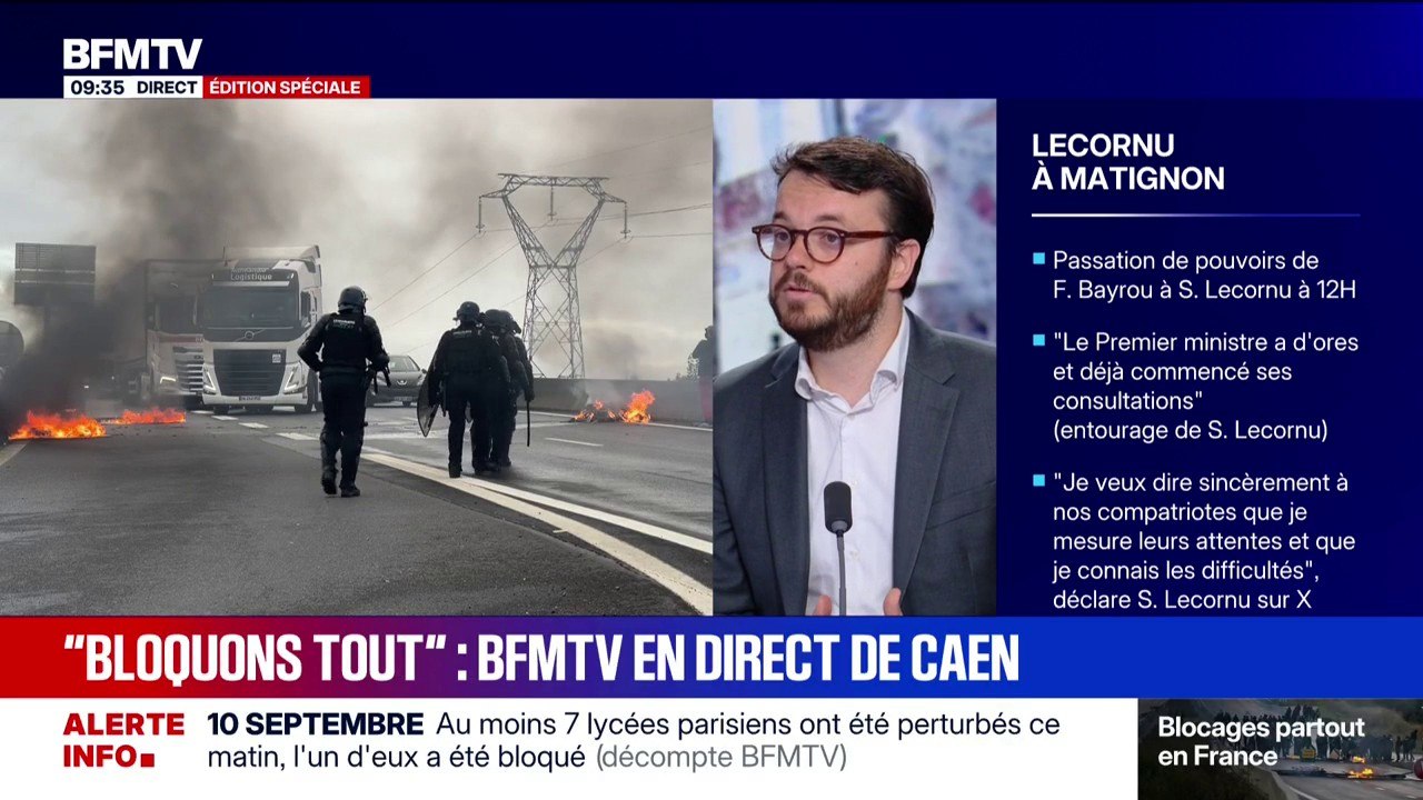 10 septembre: "Je ne soutiens pas les blocages qui empêchent les gens d'aller travailler", déclare Arthur Delaporte, porte-parole du parti Socialiste