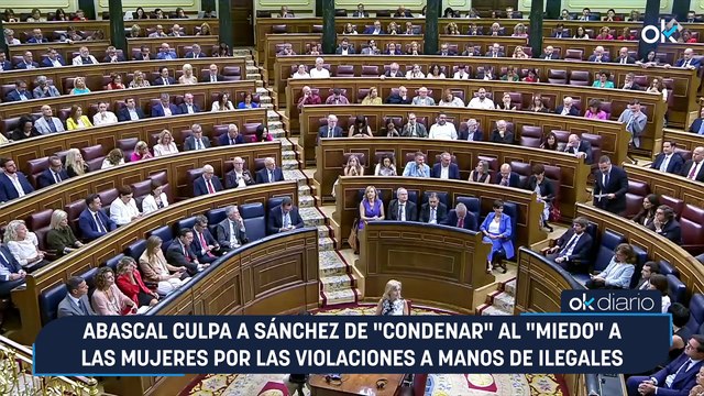 Abascal culpa a Sánchez de condenar al miedo a las mujeres por las violaciones a manos de ilegales
