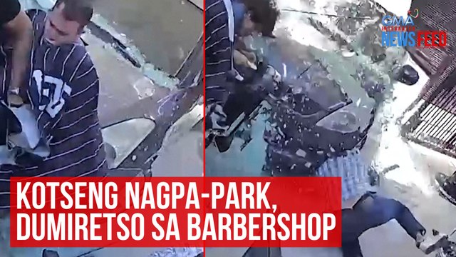 Kotseng nagpa-park, dumiretso sa barbershop | GMA Integrated Newsfeed