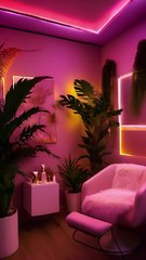 I made the living room light pink!