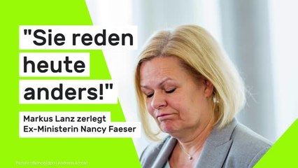 "Sie reden heute anders!" Markus Lanz zerlegt Ex-Ministerin Nancy Faeser