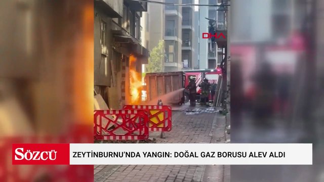 Zeytinburnu’nda yangın: Doğal gaz borusu alev aldı