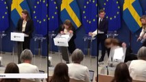 Se desploma durante su primera rueda de prensa como ministra de Salud de Suecia