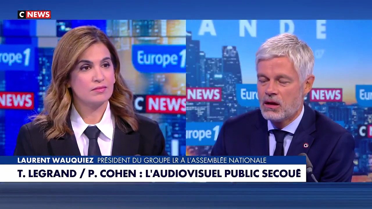 Laurent Wauquiez, sur l'affaire Patrick Cohen/Thomas Legrand : «Ce comportement a porté atteinte à ce qui est normalement le service public qui est financé par nos impôts et donc il y a des limites»