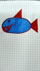 Pesce rosso e blu disegno