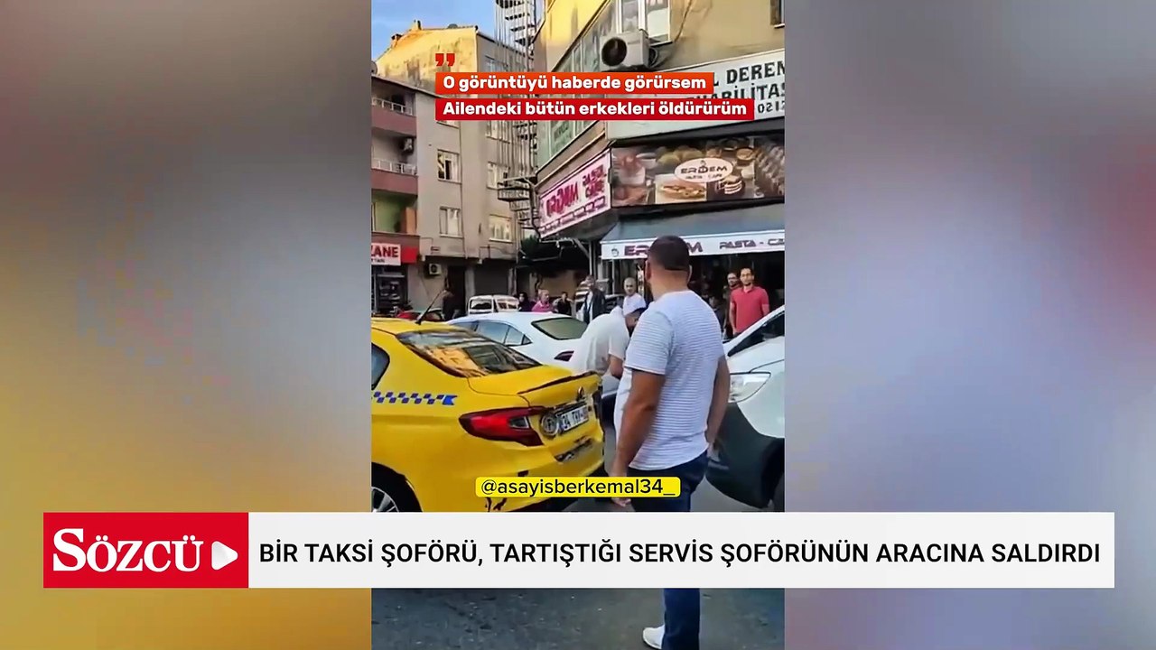 Esenler'de bir taksi şoförü, tartıştığı servis şoförünün aracına saldırdı