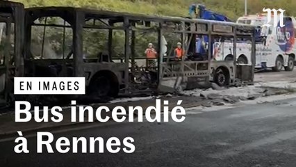 A Rennes, un bus incendié sur la rocade