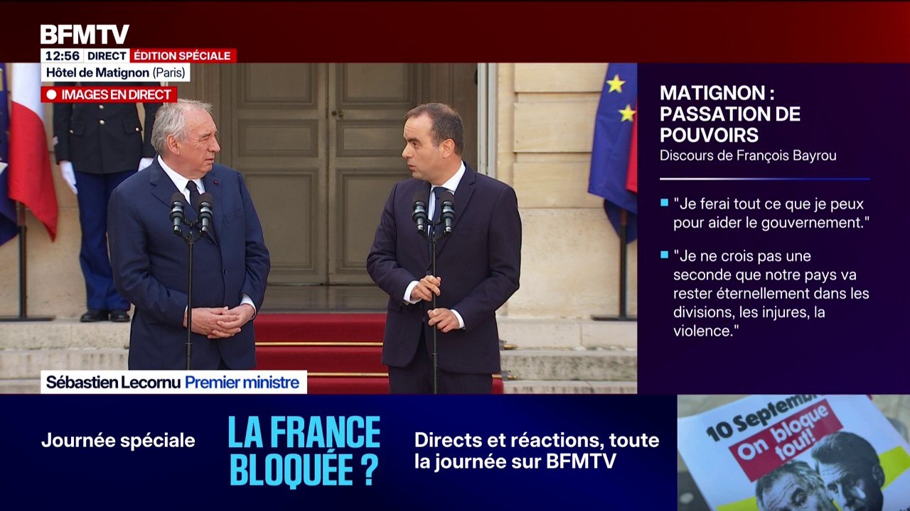 Passation de pouvoirs: Sébastien Lecornu promet aux Françaises et aux Français "qu'on va y arriver"