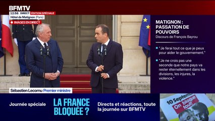 Passation de pouvoirs: Sébastien Lecornu promet aux Françaises et aux Français "qu'on va y arriver"