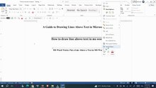 How to Draw a Line Above Text in MS Word (The Easiest Way)