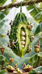 tiny worker on wintermelon farm #tiny #wintermelon #ai #aivideo