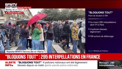 "Bloquons tous": le rassemblement est toujours familial et festif dans les rues de Rennes