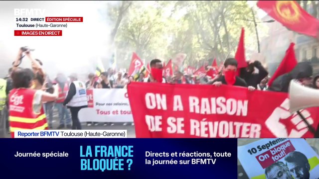 10 septembre: le cortège vient de s'élancer à Toulouse