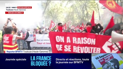 10 septembre: le cortège vient de s'élancer à Toulouse