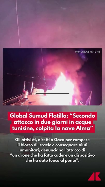 Global Sumud Flotilla: colpita da un drone la nave Alma