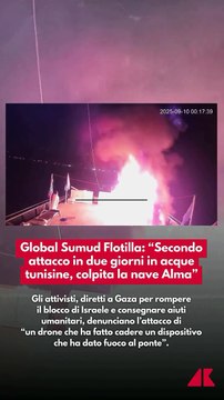 Global Sumud Flotilla: colpita da un drone la nave Alma