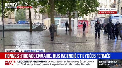 10 septembre: les CRS interviennent et font évacuer la place Sainte-Anne à Rennes