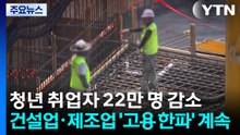 청년 취업자 22만 명 감소...건설업·제조업 '고용 한파' 계속 / YTN